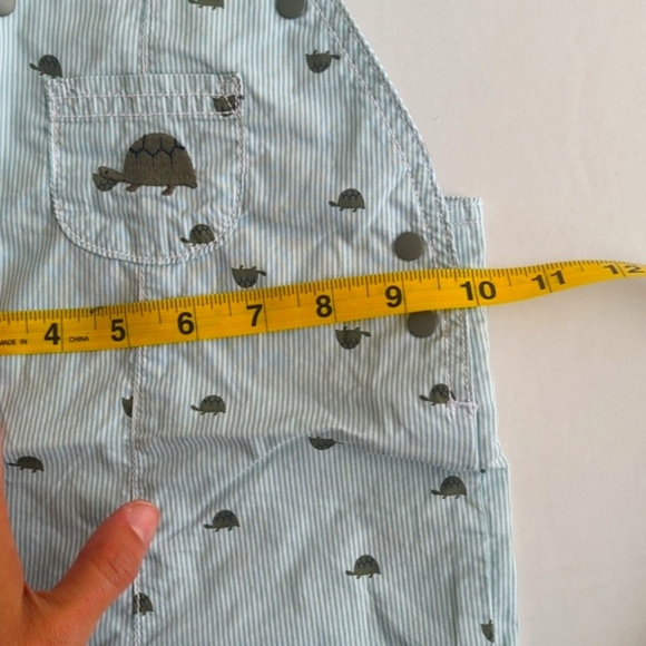 Just One Your By Carter's Pin Stripe Turtle Embroidered Shorts Overalls 6M‎ - Picture 7 of 7